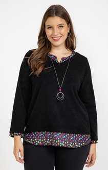 Pull 2-en-1 avec empiècement fantaisie