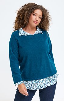 Pull 2-en-1 empiècement fantaisie