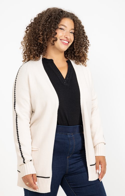 Cardigan avec détail contrasté