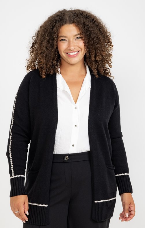 Cardigan avec détail contrasté