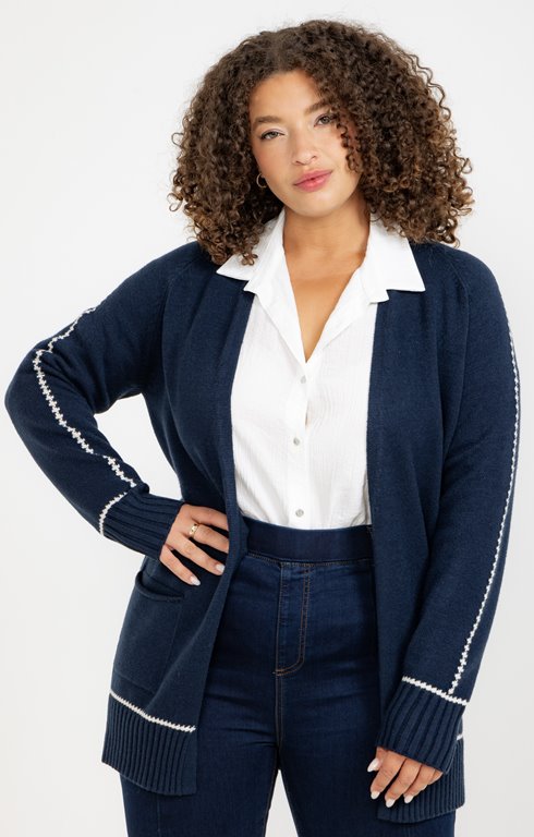 Cardigan avec détail contrasté