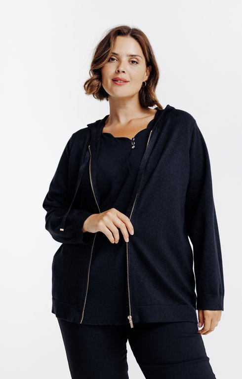 Gilet à capuche avec lurex