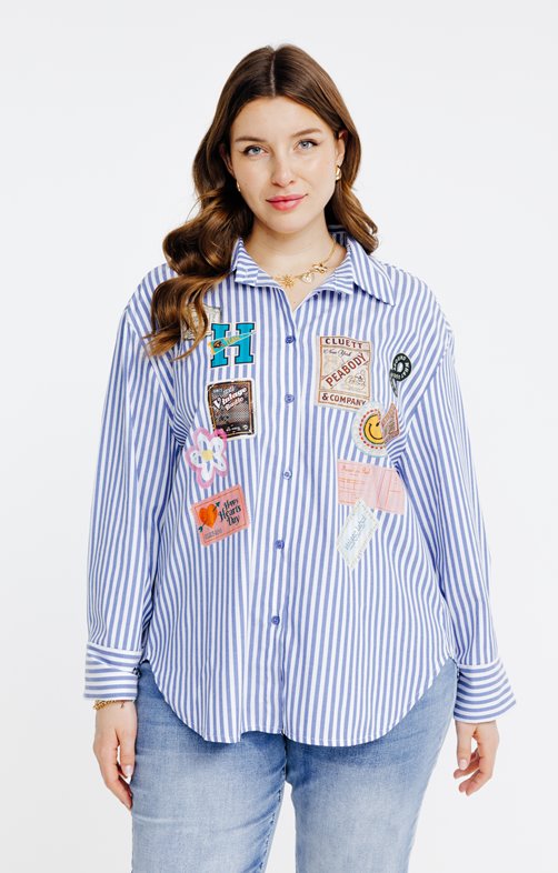 Chemise à rayures imprimée