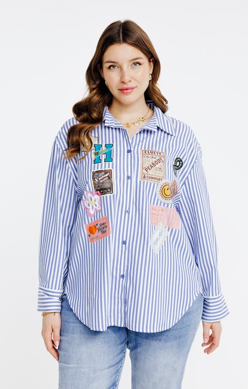 Chemise à rayures imprimée