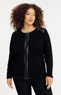 Cardigan uni zippé
