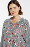Chemise rayée et fleurie