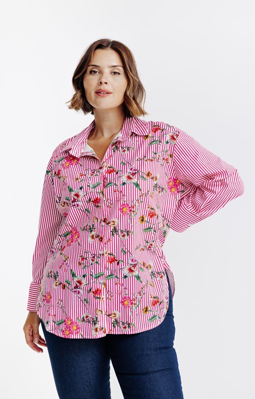 Chemise imprimée à rayures