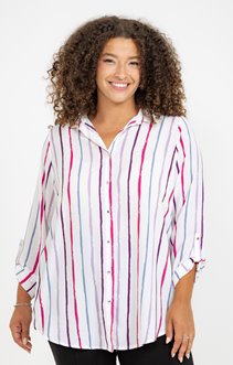Chemise rayée multicolore