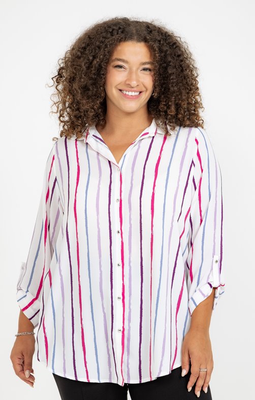 Chemise rayée multicolore