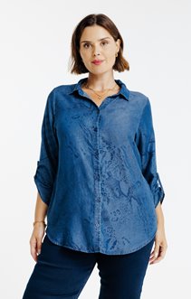 Chemise en jean imprimée 