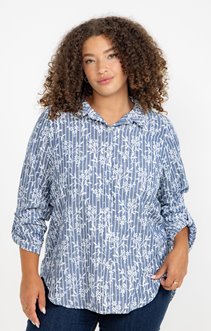 Chemise rayée effet brodé