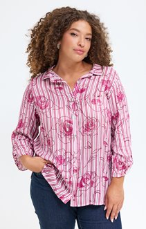 Chemise rayée imprimée avec lurex