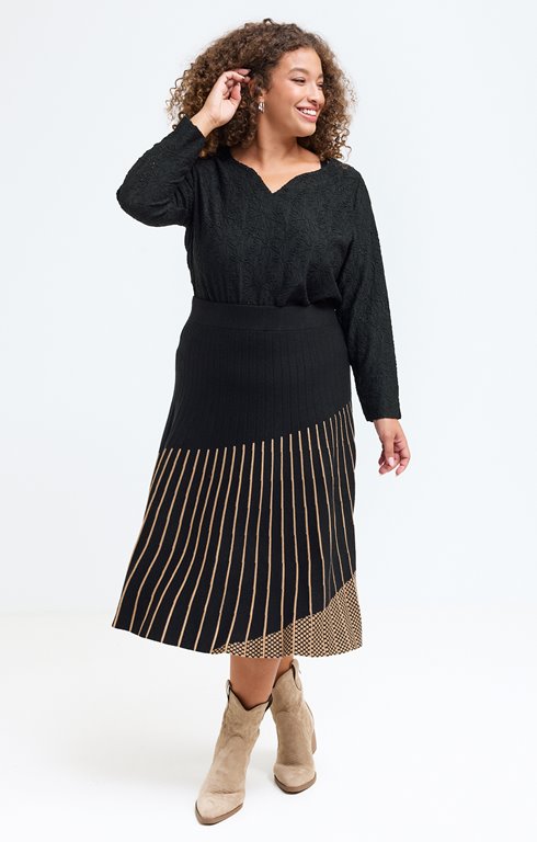 Jupe maille chaude jacquard