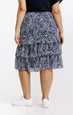 Jupe à volants imprimé zébré