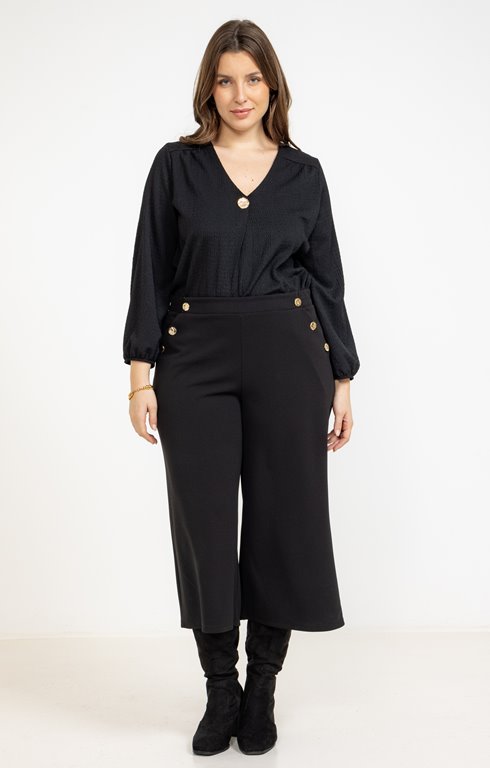 Jupe culotte, boutons dorés