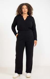 Pantalon large détente uni doux