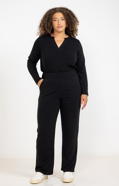Pantalon large détente uni doux