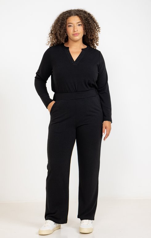Pantalon large détente uni doux