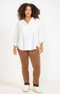 Pantalon droit effet satin