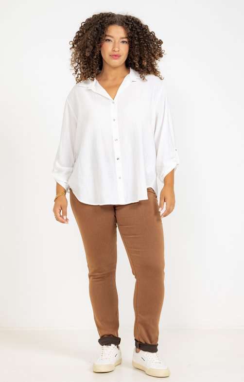 Pantalon droit effet satin