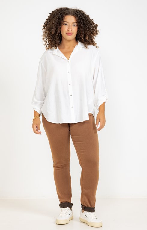 Pantalon droit effet satin