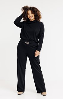 Pantalon large uni à boucle