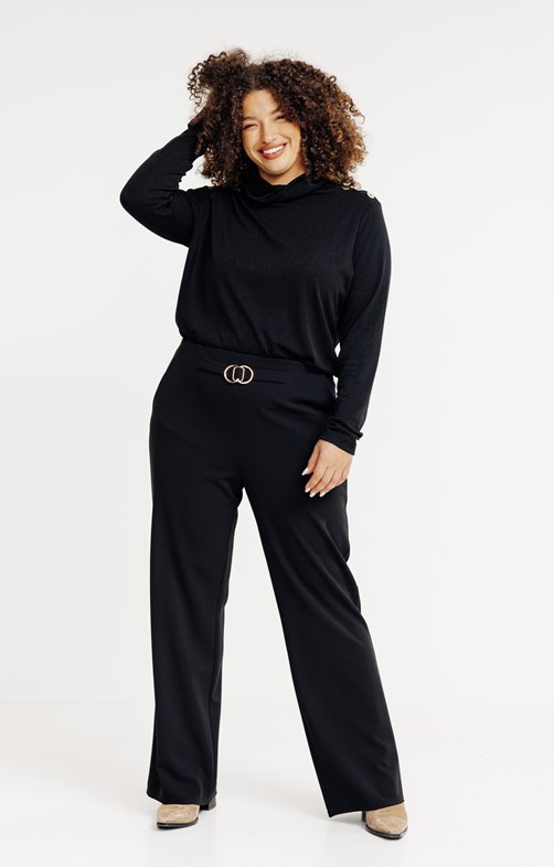 Pantalon large uni à boucle