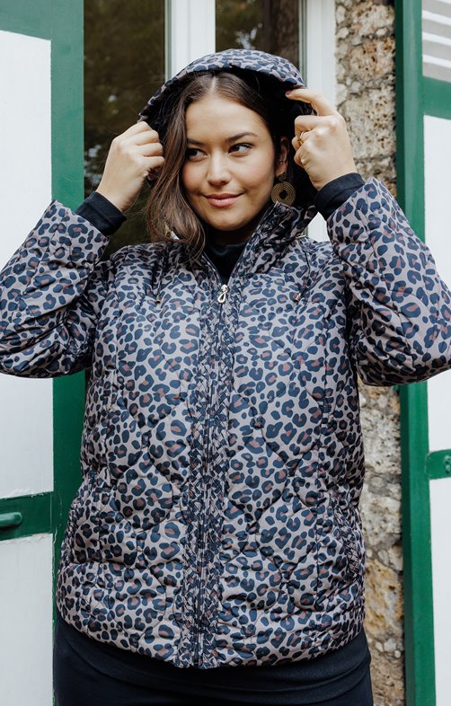 Doudoune imprimé léopard