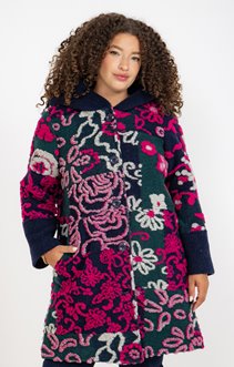 Manteau fantaisie patchs multicolores