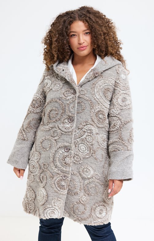 Manteau en lainage fantaisie