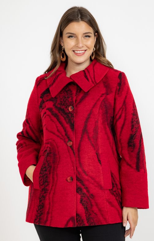 Manteau en lainage imprimé