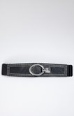 Ceinture élastiquée large noire à clous