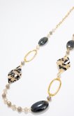 Sautoir perles et plexi léopard