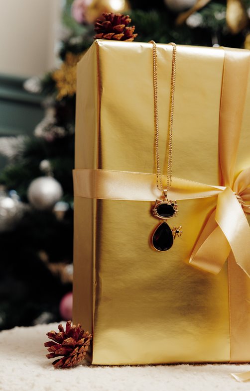 Sautoir chat avec noeud