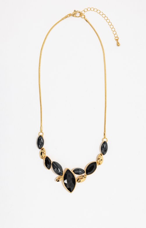 Ras-de-cou élégant noir et doré