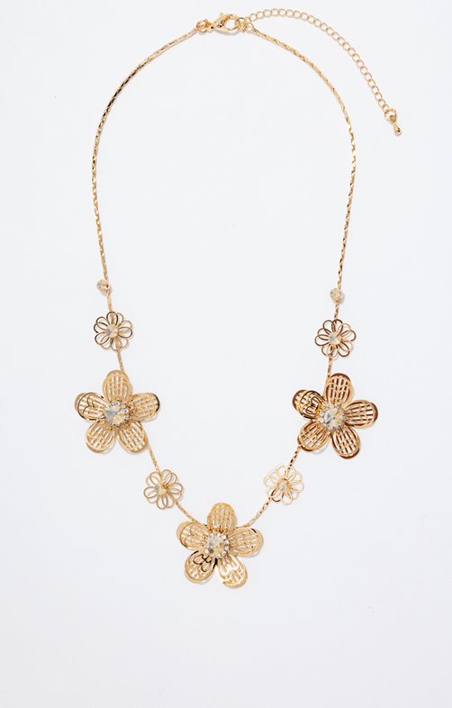 Collier ras-de-cou fleurs légères