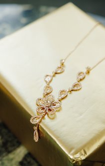 Ras-de-cou à fleurs et strass