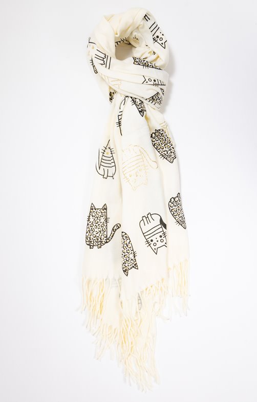 Foulard imprimé chat matière douce