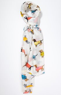 Foulard léger imprimé teckel