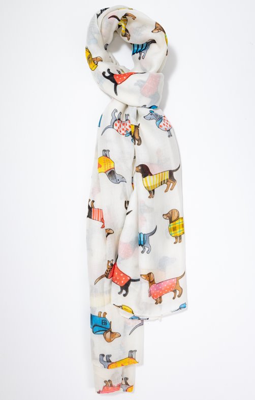 Foulard léger imprimé teckel