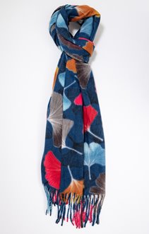 Echarpe douce imprimé ginkgo