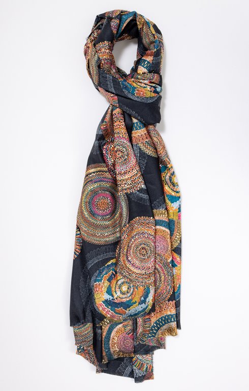 Echarpe chaude dessin rosace