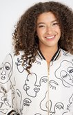 Veste bomber imprimée visages