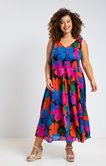 Robe longue imprimé grosses fleurs