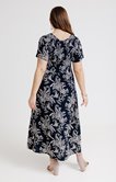 Robe longue marine imprimé fleuri 