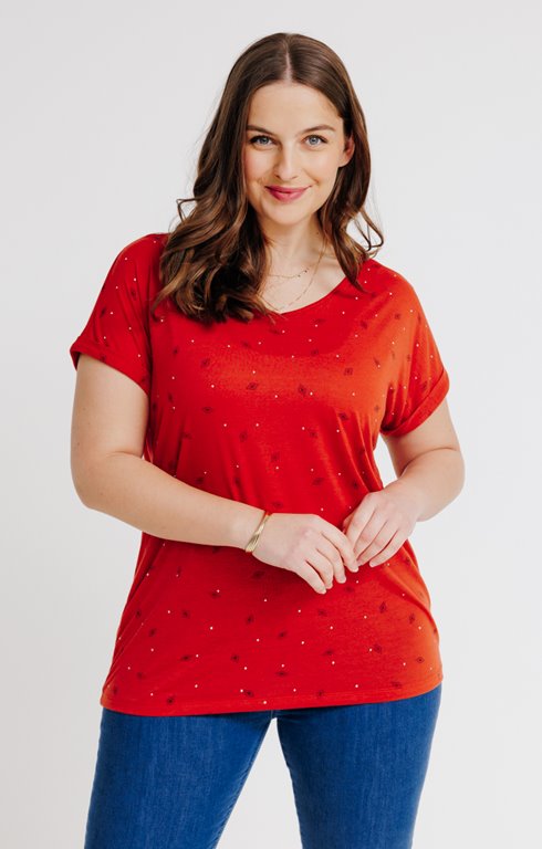 Tee-shirt imprimé avec strass