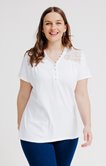 Tee-shirt en coton avec dentelle