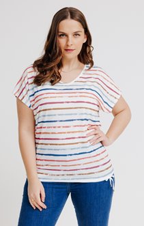 Tee-shirt à rayures multicolores