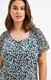 Tee-shirt imprimé pétales avec boutons 
