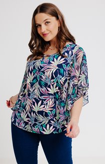 Poncho imprimé avec perles 